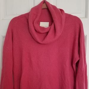 Pink cowl neck cashmere sweater